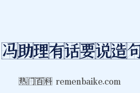 冯助理有话要说造句是什么意思的图片